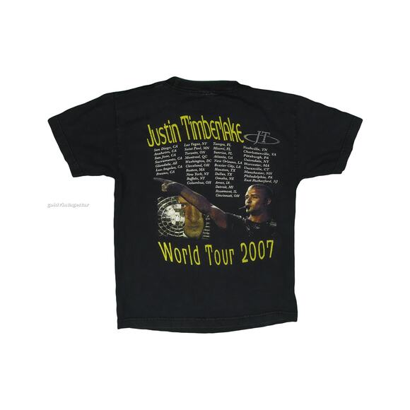 Y2K Vintage Justin Timberlake World Tour 2007 T Shirt S - Picture 7 of 8